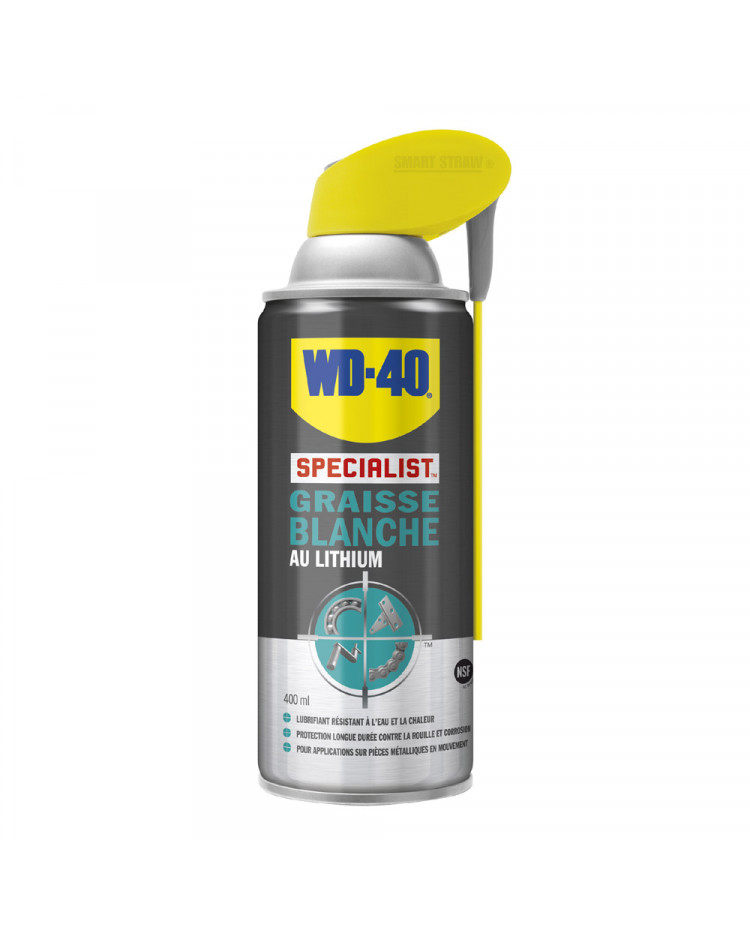 WD-40 spécialist graisse blanche lithium - aérosol de 400 ml WD-40 spécialist graisse blanche lithium - aérosol de 400 ml